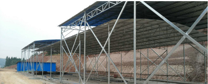 南京做伸缩式钢筋加工棚的厂家 轻钢结构厂房 简易钢构大棚 铁皮棚